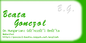 beata gonczol business card